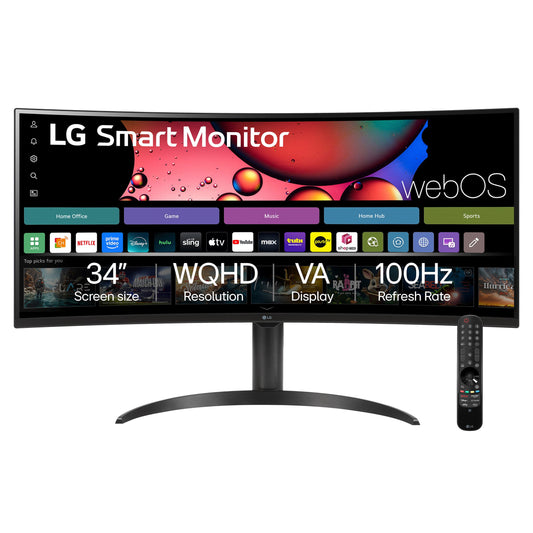 LG 34" Curved Ultrawide WQHD MyView Smart Monitor - 3440 x 1440