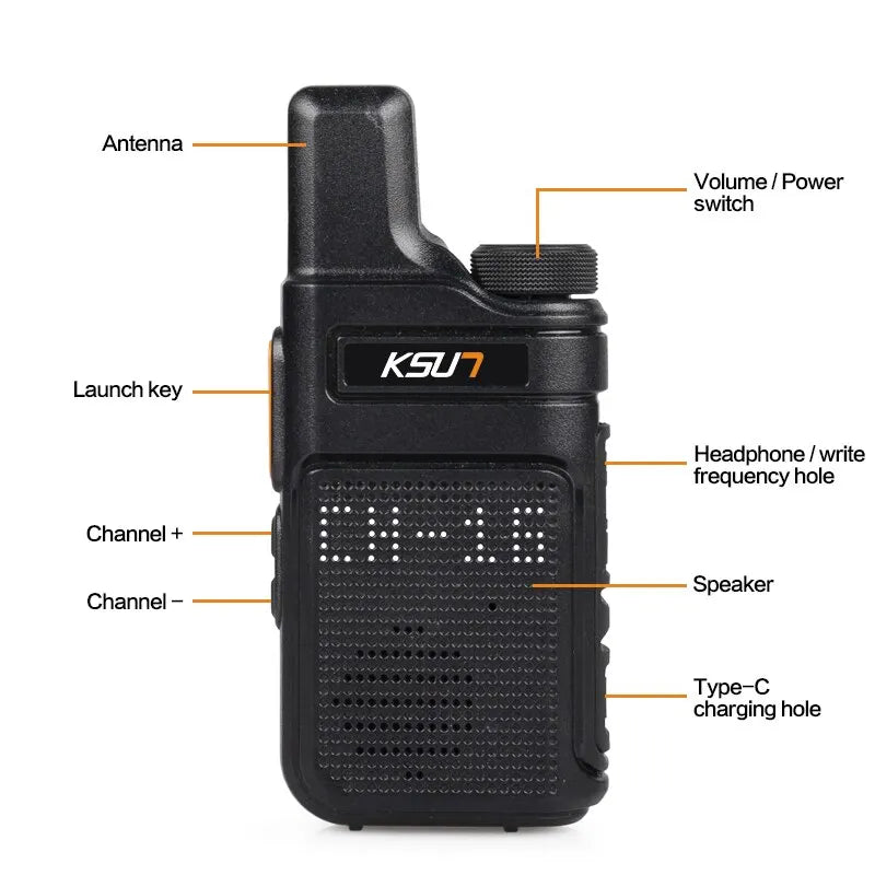 KSUT PMR446 Walkie Talkie 2pcs/1pcs Mini Size Portable Handheld Radio Wireless