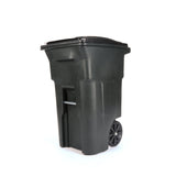 Toter's 64 gallon black garbage can with wheels and lid