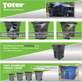 Toter's 64 gallon black garbage can with wheels and lid