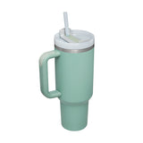 40 Oz Tumbler With Handle Straw Insulated, Stainless Steel Spill Proof Vacuum Coffee Cup Tumbler