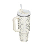 40 Oz Tumbler With Handle Straw Insulated, Stainless Steel Spill Proof Vacuum Coffee Cup Tumbler