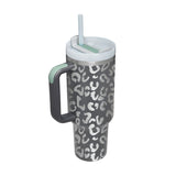 40 Oz Tumbler With Handle Straw Insulated, Stainless Steel Spill Proof Vacuum Coffee Cup Tumbler