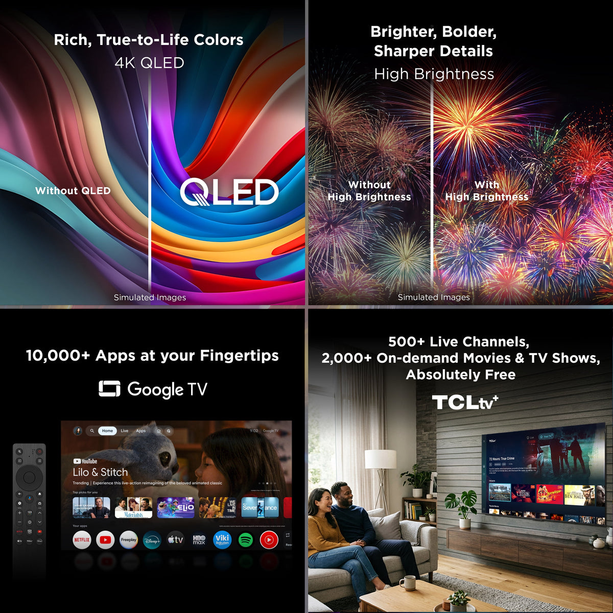 TCL 55" Q Series QLED 4K UHD HDR Smart Google TV (NEW 2025) - 55Q51K