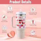 40 Oz Tumbler With Handle Straw Insulated, Stainless Steel Spill Proof Vacuum Coffee Cup Tumbler