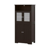 Irontar Bathroom Storage Cabinet, Freestanding Bathroom Cabinet with Open Storage, Kitchen Pantry Cabinet with Doors, Bathroom Floor Cabinet, 23.6 x 11.8 x 50.4 Inches, White CWG007W