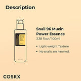 COSRX Snail Mucin 96% Power Repairing Essence 3.38 fl.oz 100ml, Hydrating Serum for Face with Snail Secretion Filtrate for Dull Skin & Fine Lines