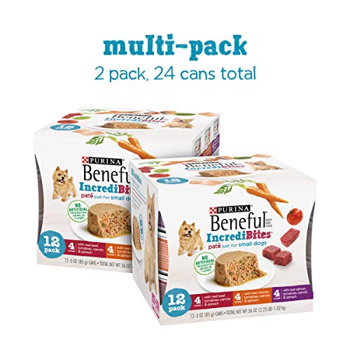 Purina Beneful Small Breed Wet Dog Food Variety Pack, IncrediBites with Real Beef, Chicken or Salmon - Cans