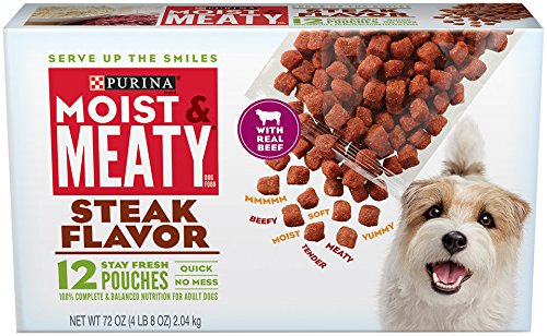 Purina Moist & Meaty Wet Dog Food, Steak Flavor - 36 ct. Pouch