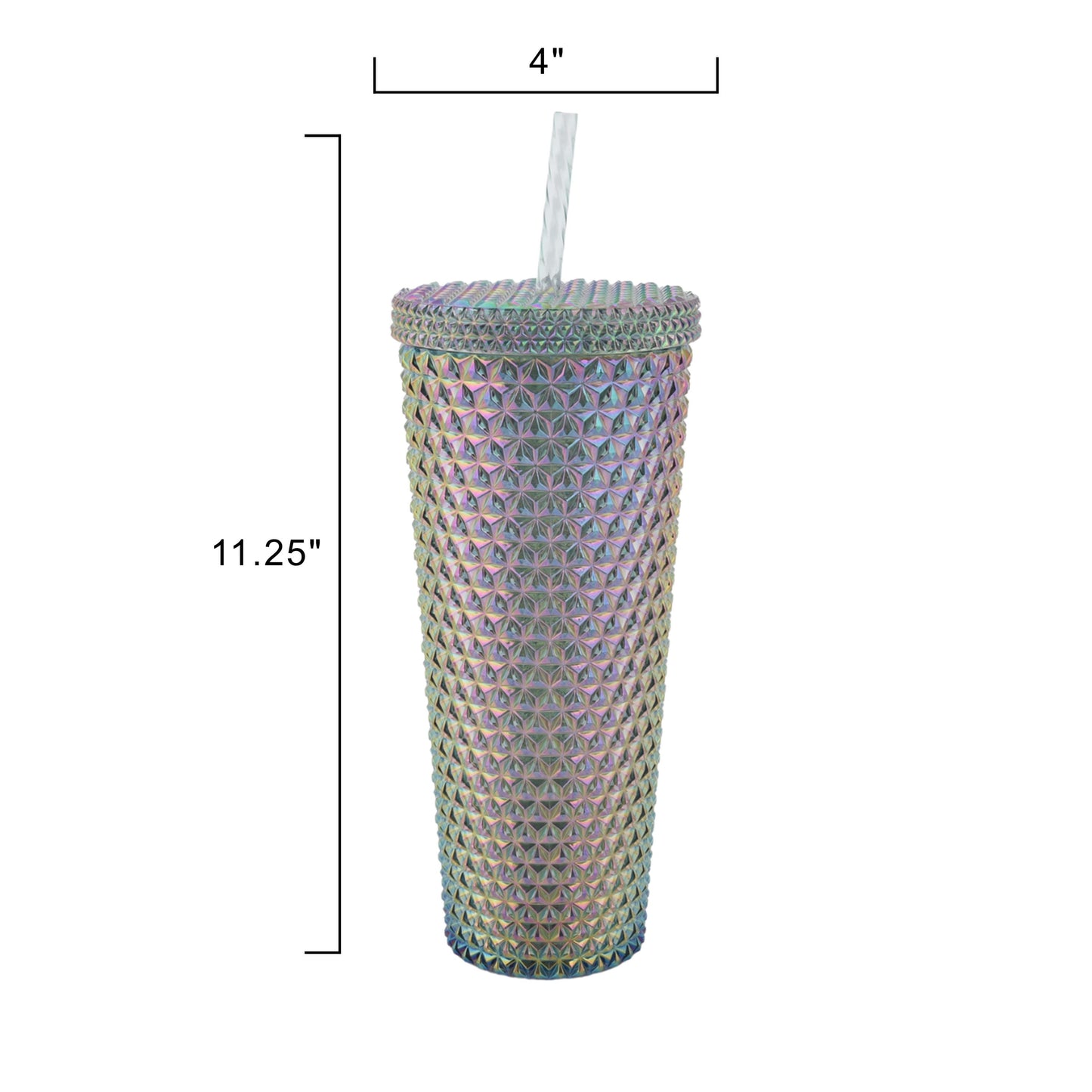Holiday Time 26 Ounce Plastic Iridescent Double Wall Tumbler