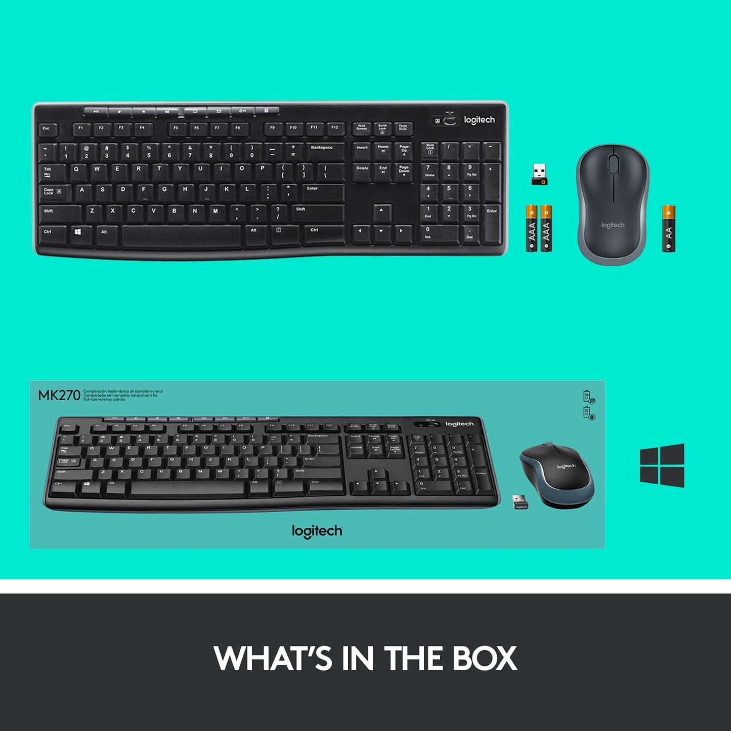 Logitech MK270 Wireless Keyboard And Mouse Combo For Windows, 2.4 GHz...