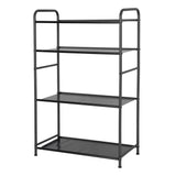 4-Shelf Unit Storage Shelves, Black Steel