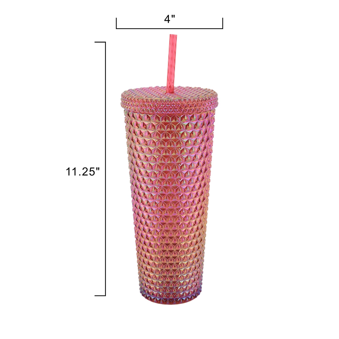 Holiday Time 26 Ounce Plastic Iridescent Double Wall Tumbler
