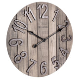 Westclox 15.5" Brown Farmhouse Style Wood Grain Analog QA Wall Clock with Raised Numbers