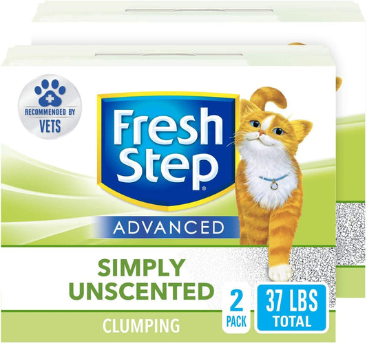 Fresh Step Advanced Simply Unscented Clumping Cat Litter, Recommended 37 lb