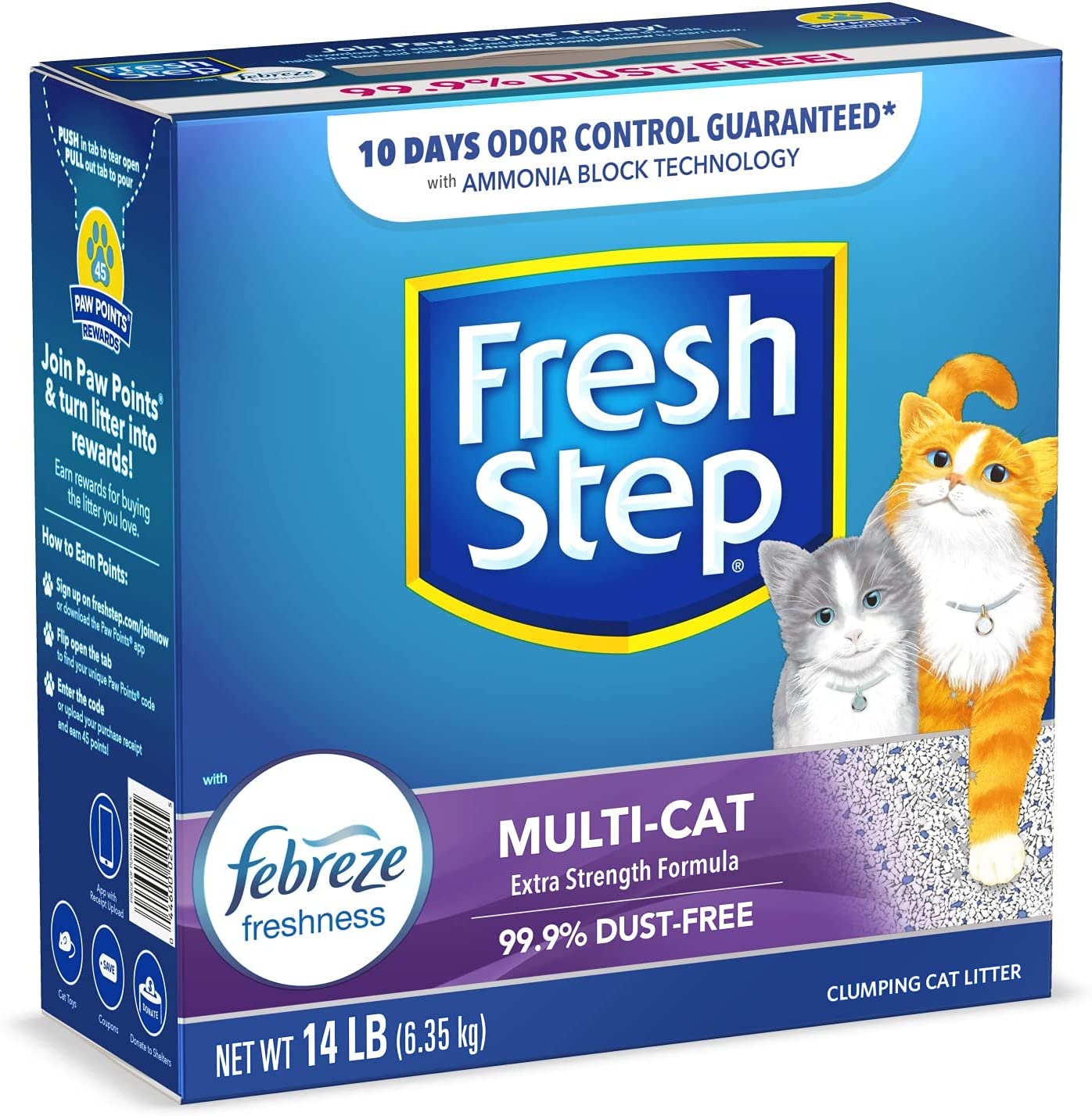 Fresh Step Scented Litter with The Power of Febreze, Clumping Cat