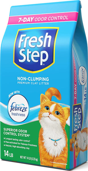 Fresh Step Non-Clumping Premium Cat Litter with Febreze Freshness, Scented,...