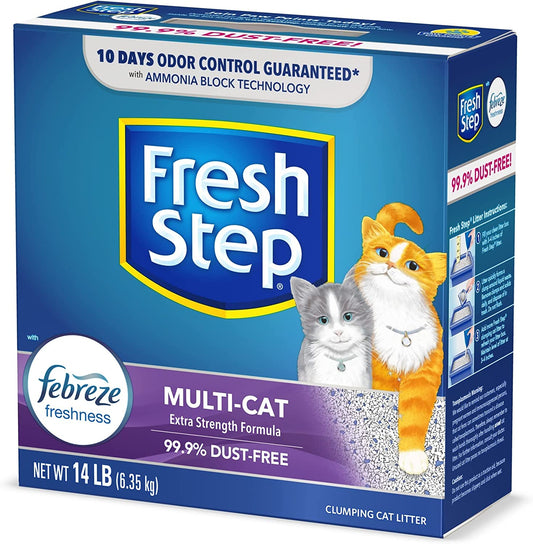 Fresh Step Scented Litter with The Power of Febreze, Clumping Cat