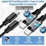 USB-C Fast Car Charger for iPhone 15, KASHIMURA [Apple MFi Certified] 72W Cigarette Lighter Type-C Car Charger Fast Charging+2Pack USB-C Braided Cable for iPhone 15 Plus/15 Pro/15 Pro Max/iPad Pro/Air