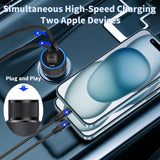 USB-C Fast Car Charger for iPhone 15, KASHIMURA [Apple MFi Certified] 72W Cigarette Lighter Type-C Car Charger Fast Charging+2Pack USB-C Braided Cable for iPhone 15 Plus/15 Pro/15 Pro Max/iPad Pro/Air