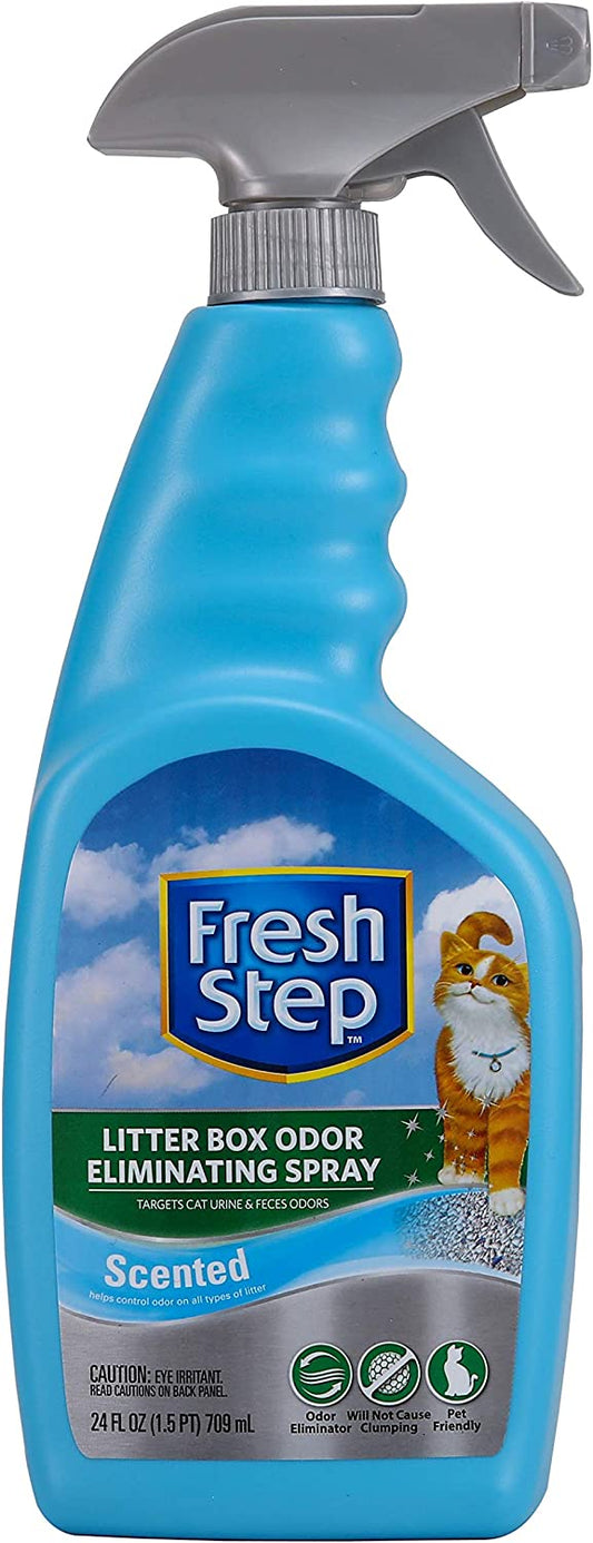Fresh Step Cat Litter Box Odor Eliminating Spray and Powder- Deodorizer...