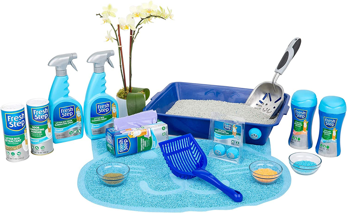 Fresh Step Cat Litter Box Odor Eliminating Spray and Powder- Deodorizer...