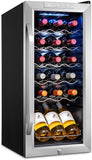 Wine Cooler Refrigerator Lock Silver 18 Bottle Compressor