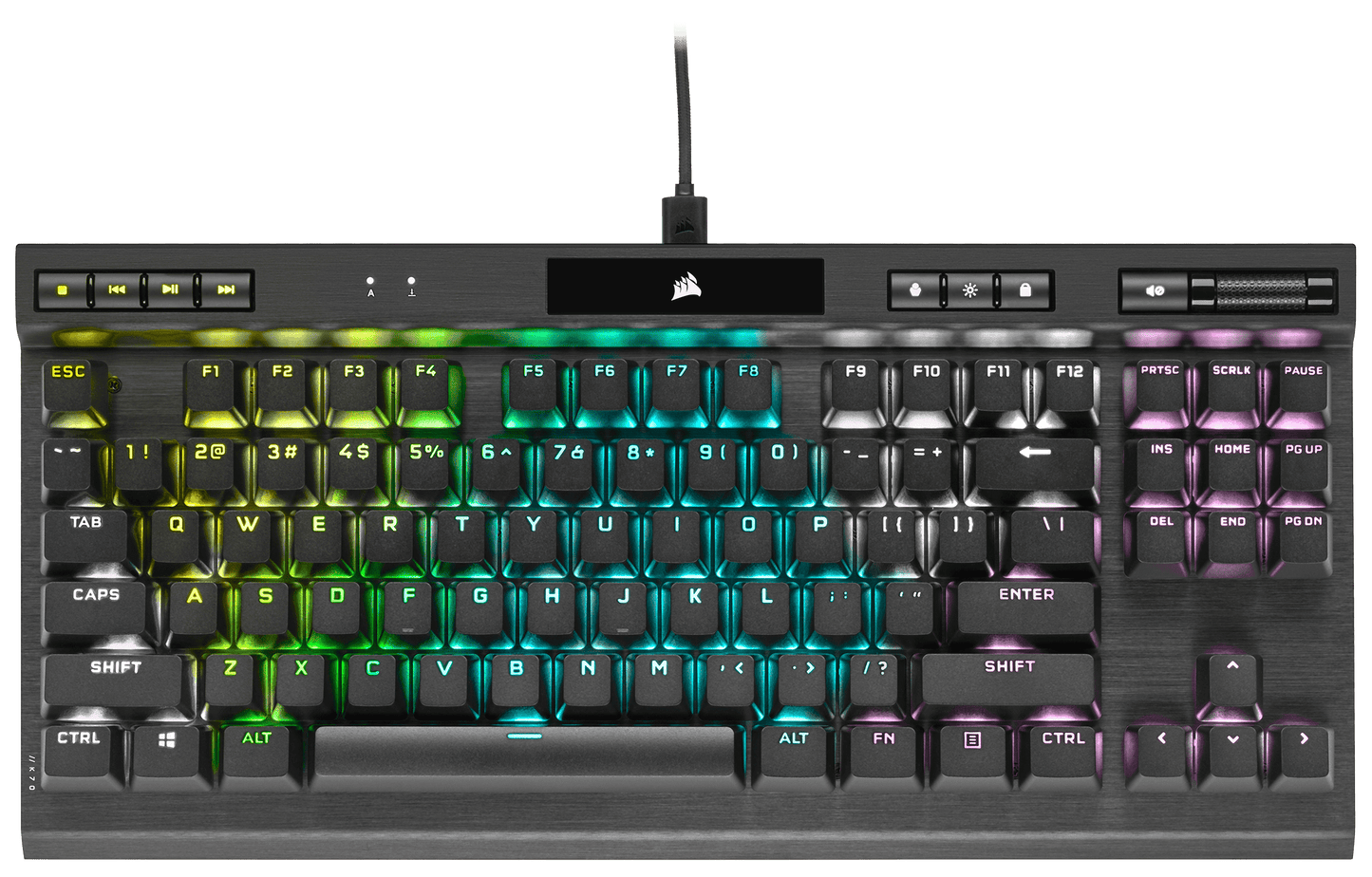 Corsair K70 RGB TKL Champion Series Optical-Mechanical Gaming Keyboard; Detachable USB Type-C Cable