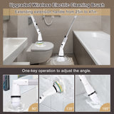 Electric Spin Scrubber 360 Cordless Bathroom Cleaning Brush with 4 Replaceable Scrubber Brush Heads Extension Handle for Tub, Tile, Wall, Bathroom