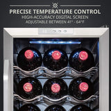 Wine Cooler Refrigerator Lock Silver 18 Bottle Compressor