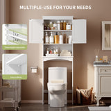 Lofka Over the Toilet Storage Cabinet with Adjustable Shelf and Double Doors, White